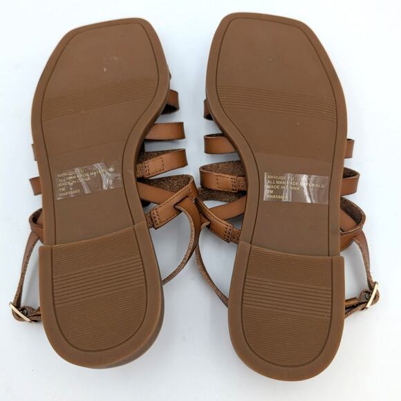 Nordstrom Rack Hugo Flat Sandal Slingback Women’s Leather Brown Size US7M - Picture 8 of 9